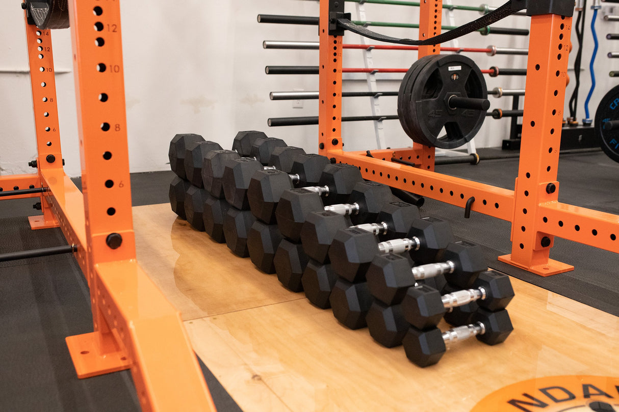 CF 5 lb to 50 lb Rubber Hex Dumbbell Set V2