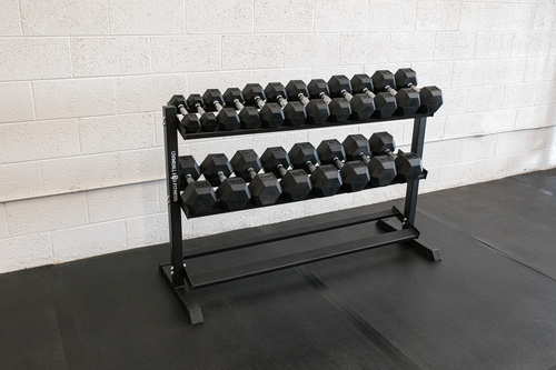 CF 5 lb to 50 lb Rubber Hex Dumbbell Set V2