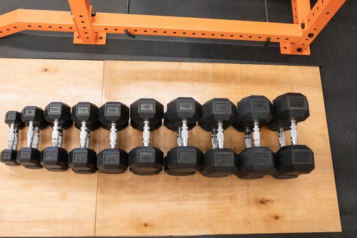 CF 5 lb to 50 lb Rubber Hex Dumbbell Set V2