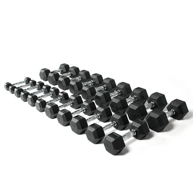 CF V2 Rubber Coated Hex Dumbbells