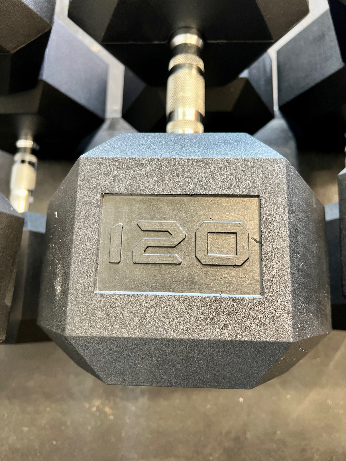 CF V2 Rubber Coated Hex Dumbbells 105-125 lbs