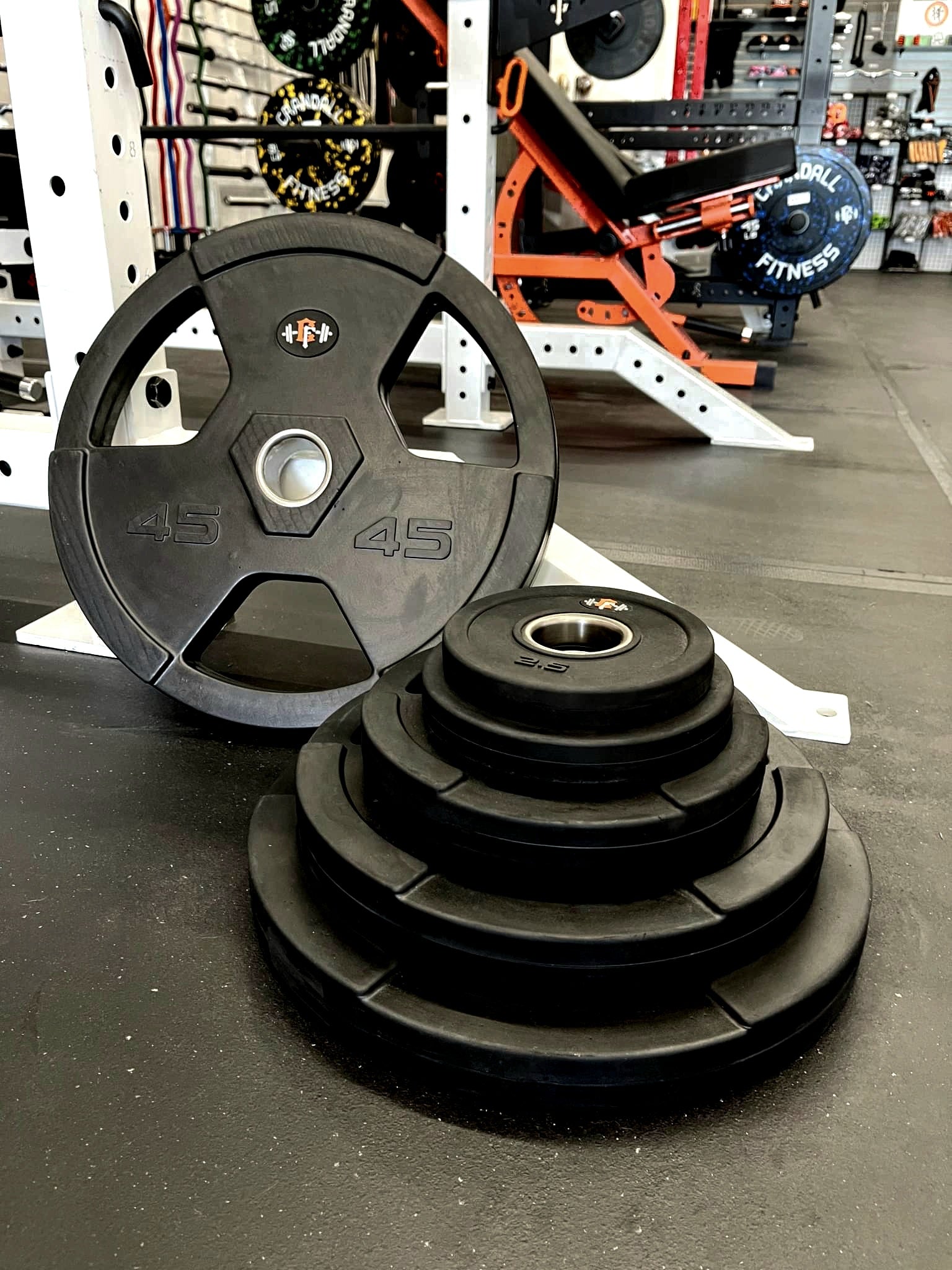 Rubber Coated Tri-Grip Plate Sets – Crandall Fitness