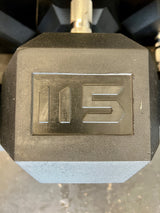 CF V2 Rubber Coated Hex Dumbbells 105-125 lbs